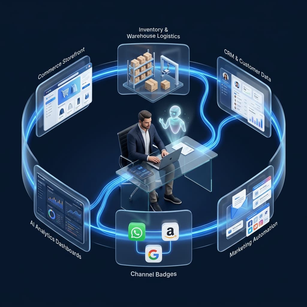 BoppoGo Growth Operating System - Connected Merchant, AI Workforce, Commerce, CRM, Logistics, Marketing & Analytics Ecosystem